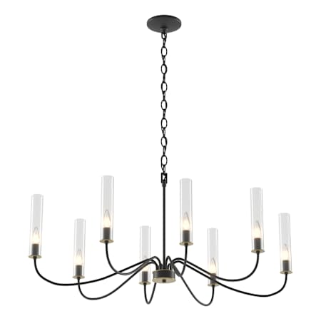 Hubbardton Forge Grace 8 Light 36" Wide Chandelier Black / Brass / Clear