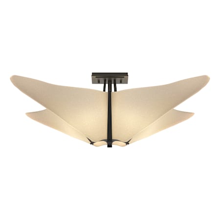 Hubbardton Forge Kirigami 4 Light 23" Wide Semi-Flush Ceiling Fixture Black / Spun Frost