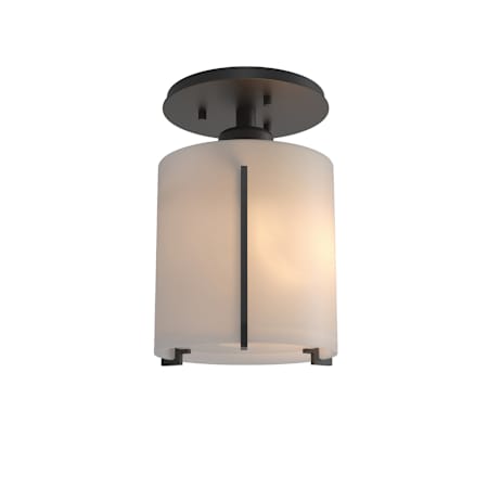 Hubbardton Forge Exos 6" Wide Semi-Flush Ceiling Fixture with Customizable Glass Shade Black / Opal