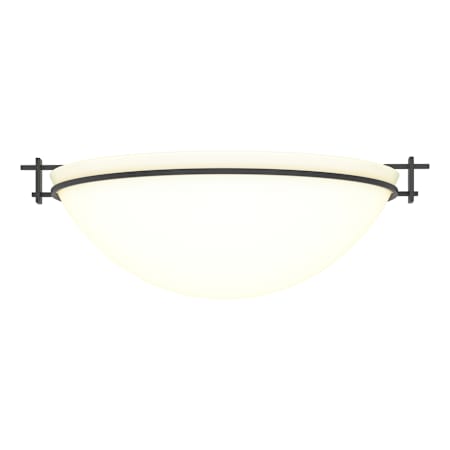 Hubbardton Forge Moonband 3 Light 16" Wide Flush Mount Bowl Ceiling Fixture Black / Opal