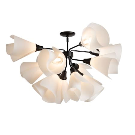 Hubbardton Forge Mobius 12 Light 38" Wide Semi-Flush Ceiling Fixture Black / Spun Frost