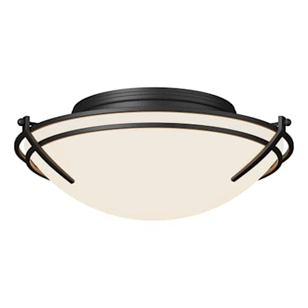 Hubbardton Forge Tryne 2 Light 16" Wide Flush Mount Bowl Ceiling Fixture Black / Opal