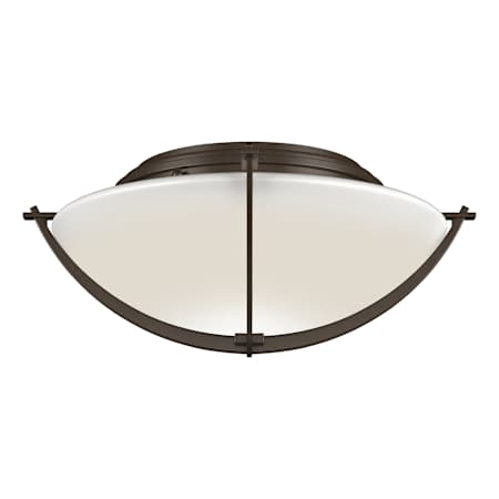 Hubbardton Forge Compass 2 Light 16" Wide Flush Mount Bowl Ceiling Fixture with Customizable Glass Shade Bronze / Opal
