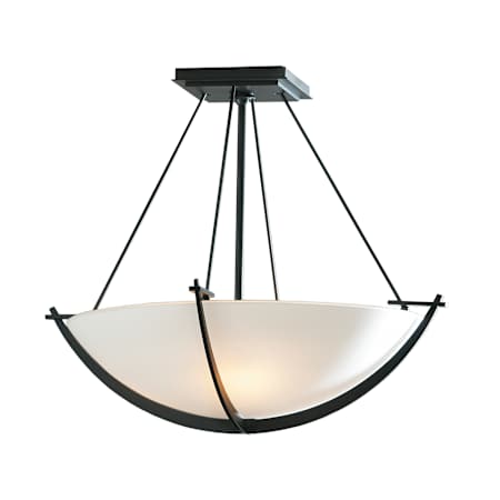 Hubbardton Forge Compass 3 Light 18" Wide Semi-Flush Bowl Ceiling Fixture with Customizable Glass Shade Black / Opal