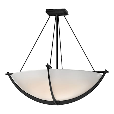 Hubbardton Forge Compass 3 Light 27" Wide Semi-Flush Bowl Ceiling Fixture with Customizable Glass Shade Black / Opal