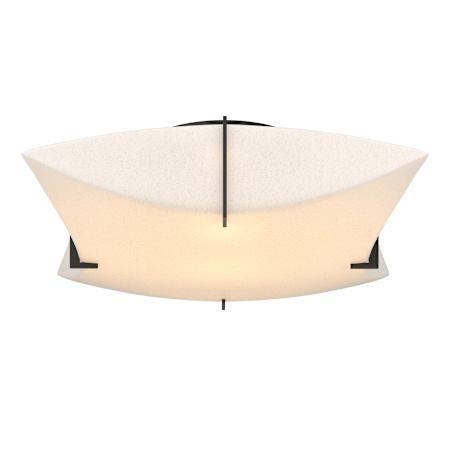 Hubbardton Forge Bento 2 Light 18" Wide Semi-Flush Square Ceiling Fixture with Customizable Glass Shade Black / Spun Frost