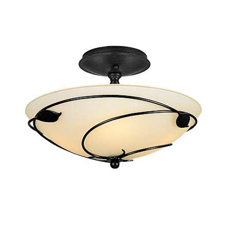 Hubbardton Forge Leaf 2 Light 14" Wide Semi-Flush Bowl Ceiling Fixture Black / Opal