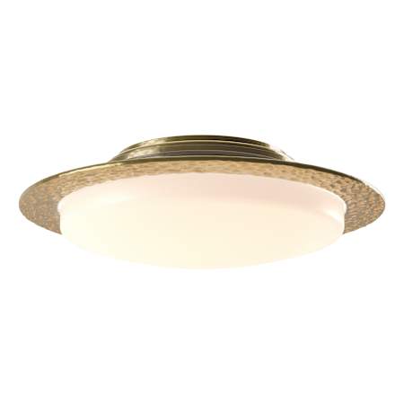 Hubbardton Forge Oceanus 2 Light 17" Wide Flush Mount Drum Ceiling Fixture Modern Brass / Opal