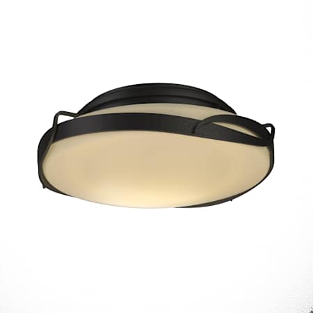 Hubbardton Forge Flora 2 Light 14" Wide Flush Mount Bowl Ceiling Fixture with Customizable Glass Shade Black / Opal