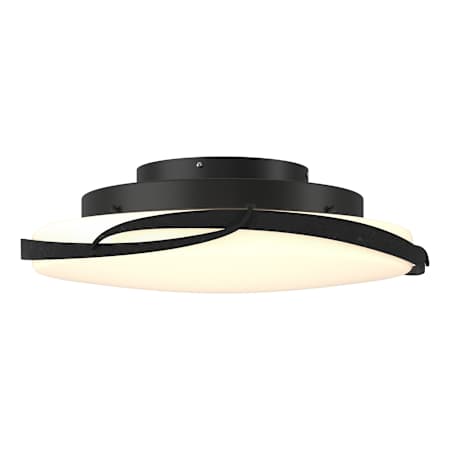 Hubbardton Forge Flora 24" Wide LED Flush Mount Bowl Ceiling Fixture with Customizable Glass Shade Black / Opal