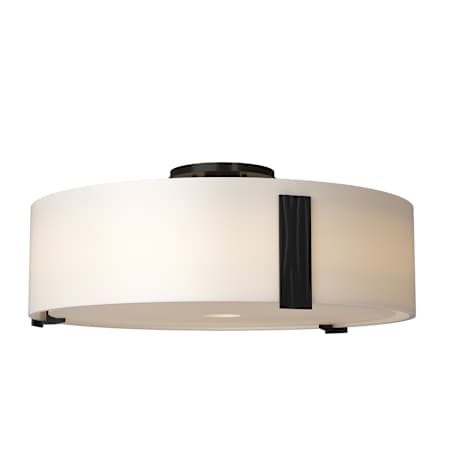 Hubbardton Forge Impressions 3 Light 18" Wide Semi-Flush Drum Ceiling Fixture with Customizable Glass Shade Black / Opal