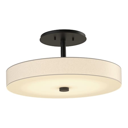 Hubbardton Forge Disq 15" Wide Semi-Flush Drum Ceiling Fixture Black / Spun Frost