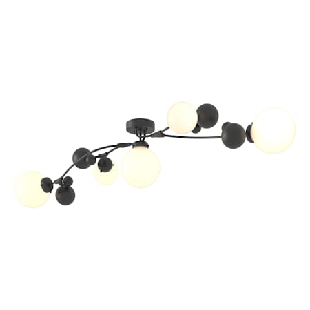 Hubbardton Forge Sprig 5 Light 62" Wide Semi-Flush Ceiling Fixture Black / Opal