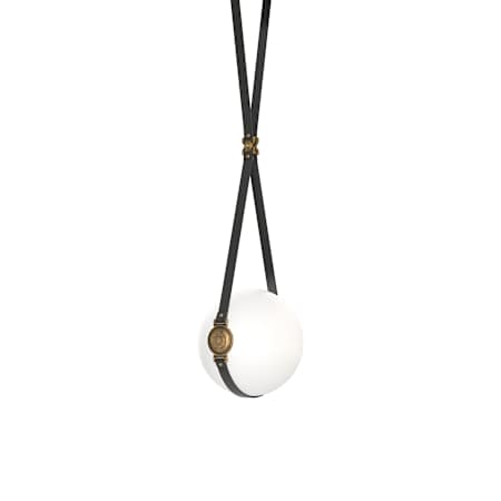 Hubbardton Forge Derby 11" Wide Pendant Black / Antique Brass / Black