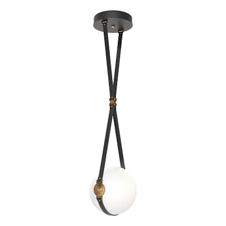 Hubbardton Forge Derby 11" Wide Pendant Black / Antique Brass