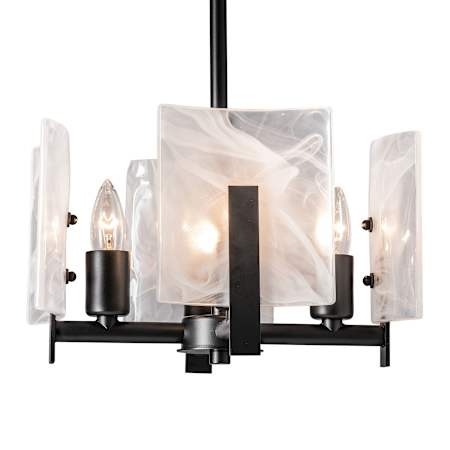 Hubbardton Forge Arc 4 Light 14" Wide Taper Candle Style Chandelier Black