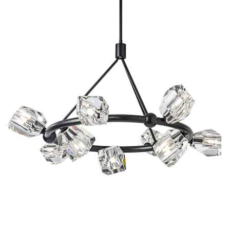 Hubbardton Forge Gatsby 9 Light 32" Wide Crystal Pendant Black