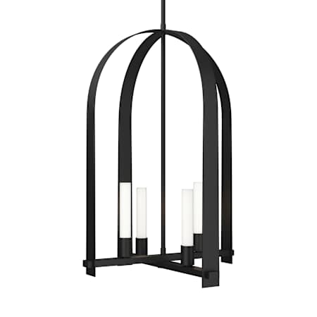 Hubbardton Forge Triomphe 4 Light 17" Wide Pendant Black / Frosted