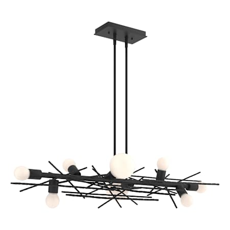 Hubbardton Forge Brindille 8 Light 54" Wide LED Abstract Linear Pendant Black