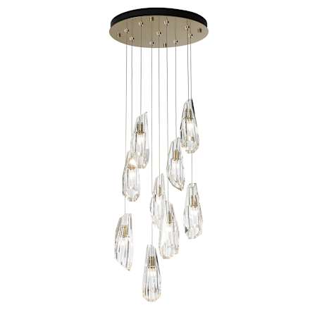 Hubbardton Forge Luma 9 Light 21" Wide Crystal Multi Light Pendant Black