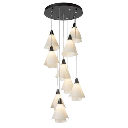 Hubbardton Forge Mobius 9 Light 21" Wide Multi Light Pendant Black / Frosted