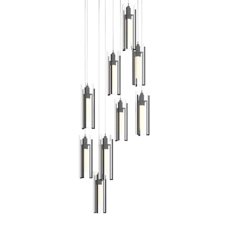 Hubbardton Forge Exos Glass 9 Light 21" Wide Suspension Multi Light Pendant Black / Clear
