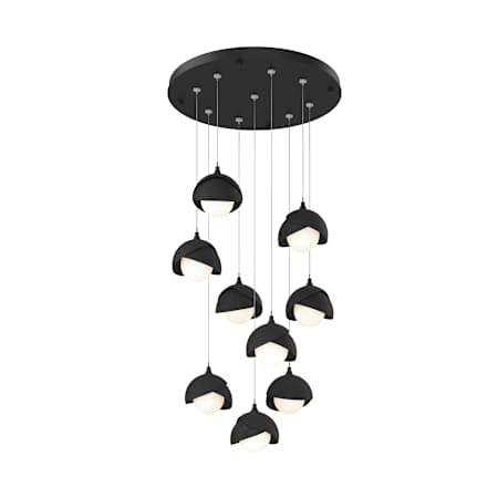 Hubbardton Forge Brooklyn 9 Light 21" Wide Suspension Multi Light Pendant Black / Black / Opal