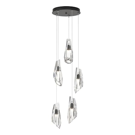 Hubbardton Forge Luma 5 Light 15" Wide Crystal Multi Light Pendant Black / Clear
