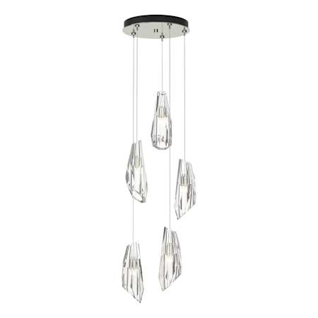 Hubbardton Forge Luma 5 Light 15" Wide LED Multi Light Pendant Sterling / Crystal