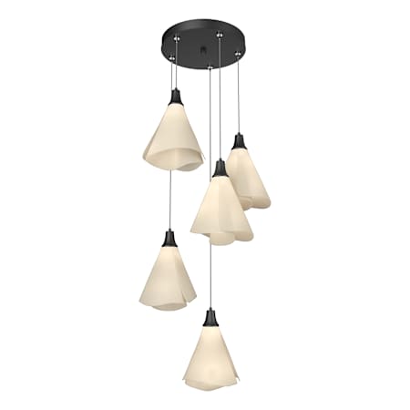 Hubbardton Forge Mobius 9 Light 21" Wide Multi Light Pendant Black / Spun Frost