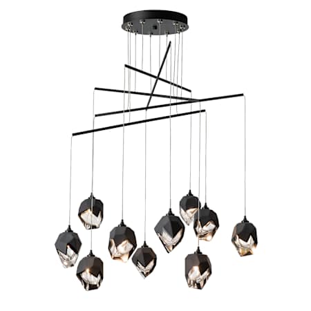 Hubbardton Forge Chrysalis 10 Light 38" Wide Crystal Multi Light Pendant Black / Black