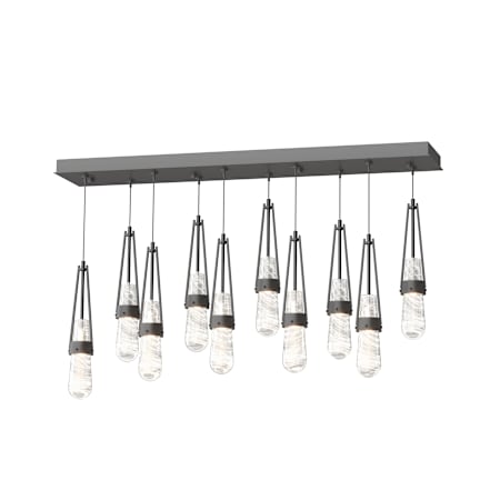 Hubbardton Forge Link 10 Light 45" Wide Linear Pendant Black