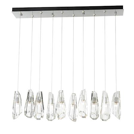 Hubbardton Forge Luma 10 Light 45" Wide Crystal Linear Pendant Sterling