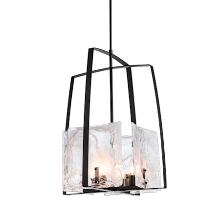 Hubbardton Forge Arc 4 Light 19" Wide Pendant Black / White Swirl