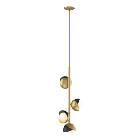 Hubbardton Forge Brooklyn 4 Light 12" Wide Pendant Modern Brass / Black / Opal