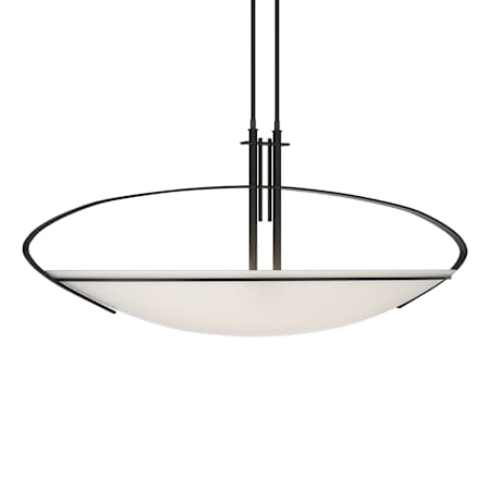 Hubbardton Forge Mackintosh 2 Light 41" Wide Linear Pendant with Customizable Glass Shade Black / Opal