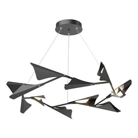 Hubbardton Forge Plume 49" Wide LED Pendant Black / Black