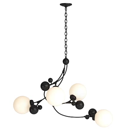Hubbardton Forge Sprig 4 Light 42" Wide Abstract Chandelier Black / Opal