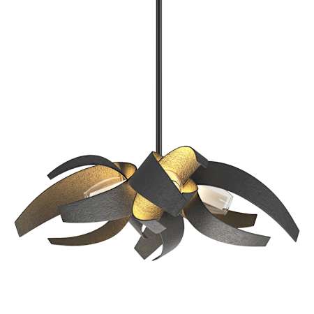 Hubbardton Forge Corona 4 Light 19" Wide LED Multi Light Pendant Black / Clear