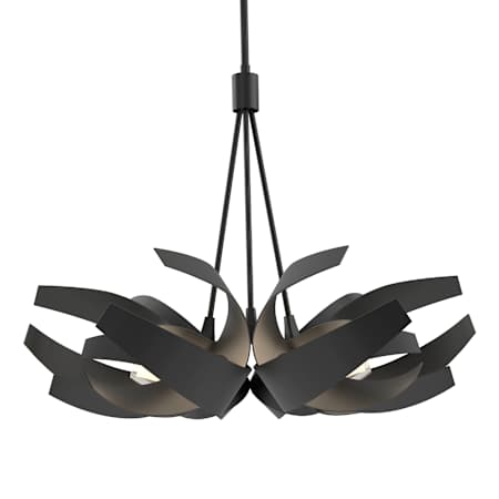 Hubbardton Forge Corona 6 Light 27" Wide Pendant Black / Clear