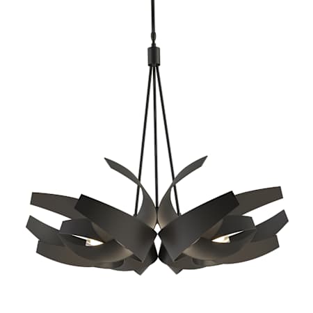 Hubbardton Forge Corona 6 Light 36" Wide Pendant Black / Clear