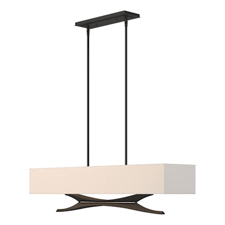 Hubbardton Forge Moreau 4 Light 42" Wide Linear Pendant Black / Flax
