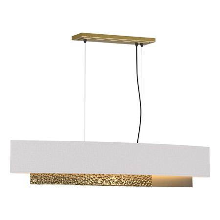 Hubbardton Forge Oceanus 4 Light 42" Wide Linear Pendant Modern Brass / Beige