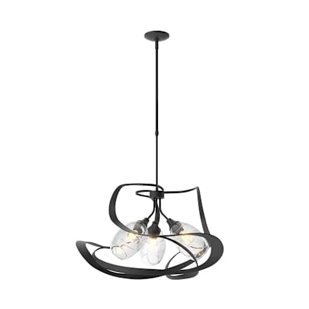 Hubbardton Forge Nest 3 Light 31" Wide Pendant Black / Clear