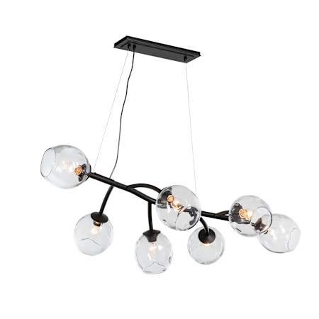 Hubbardton Forge Vine 7 Light 49" Wide Linear Chandelier Black