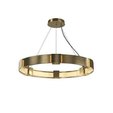 Hubbardton Forge Aura 6 Light 29" Wide Ring Chandelier Modern Brass