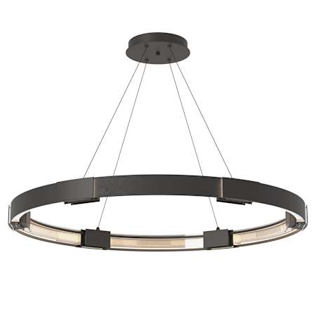 Hubbardton Forge Aura 12 Light 48" Wide LED Ring Chandelier Black / Clear