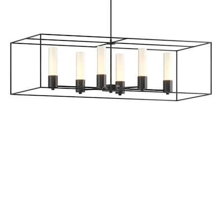 Hubbardton Forge Portico 6 Light 42" Wide LED Multi Light Pendant Black / Black / Opal