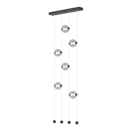 Hubbardton Forge Abacus 22" Wide LED Suspension Multi Light Pendant Black / Cool Grey