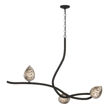 Hubbardton Forge Floret 3 Light 45" Wide Linear Pendant Black
